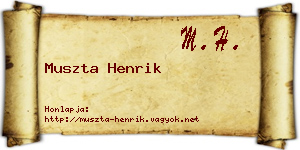 Muszta Henrik névjegykártya